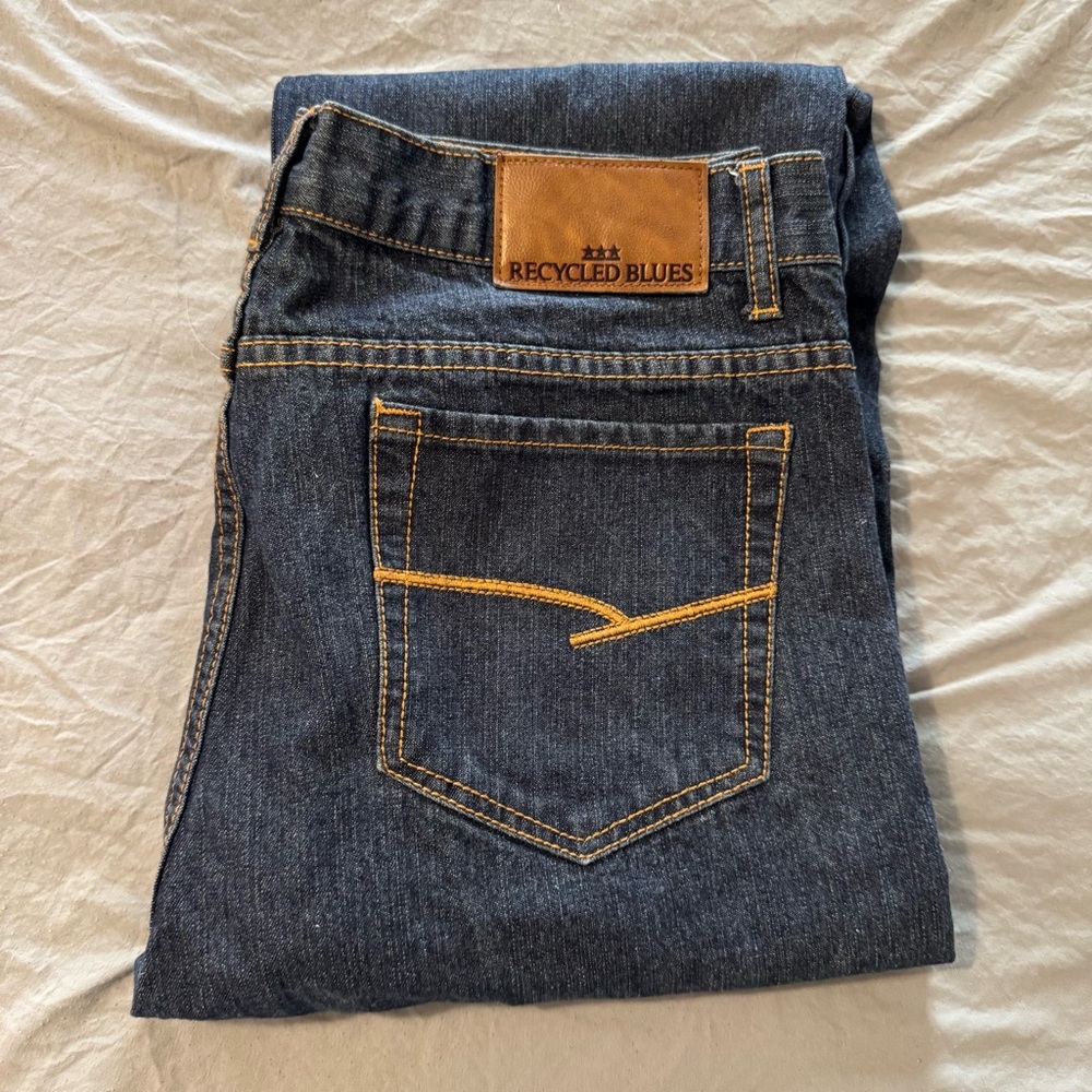 RECYCLED BLUES Men’s Slim Blue‎ Jeans Size W36 L32 100% Cotton